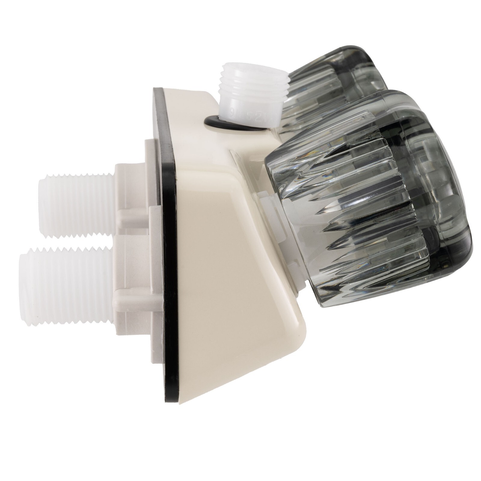 RecPro RV Shower Valve | 4 Inch Shower Diverter | Ivory with Dual Knobs