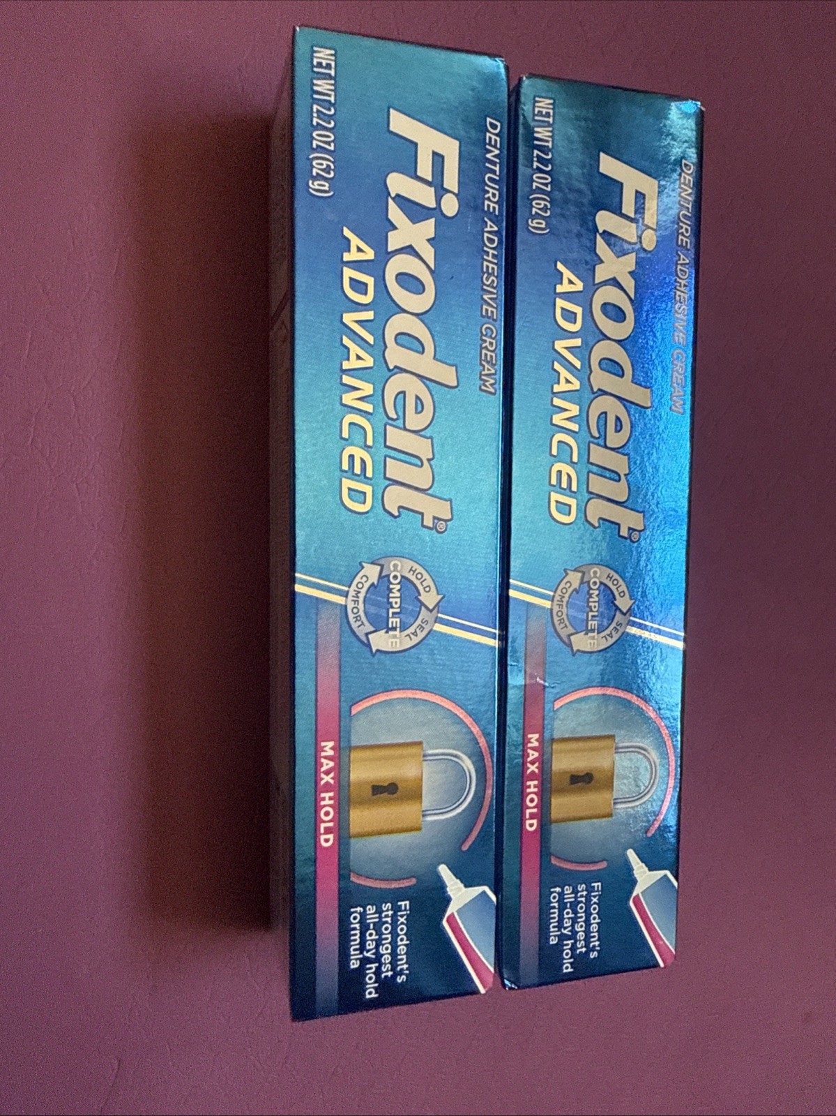 Fixodent Advanced Max Hold Denture Adhesive, 2.2 oz  - 2 Pack