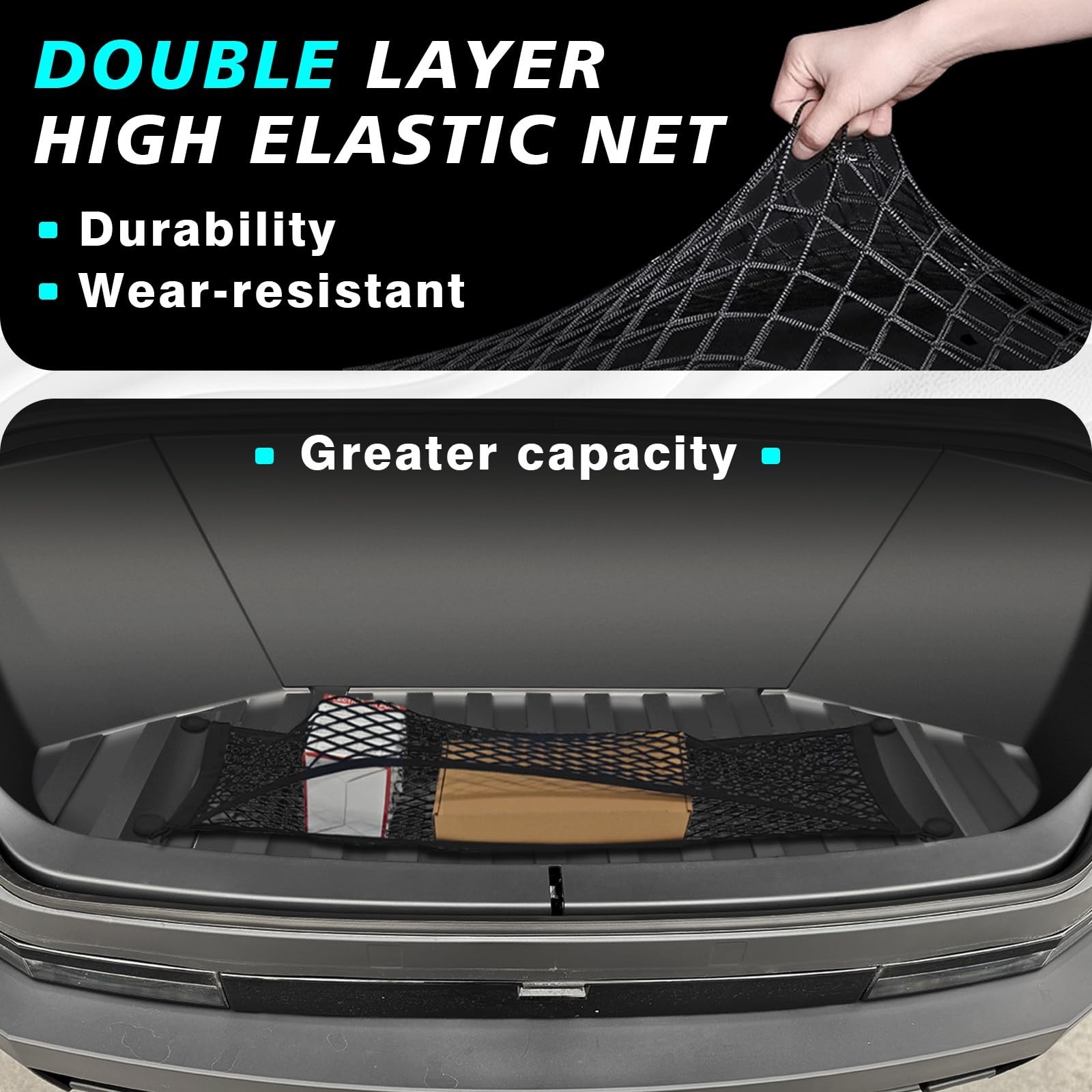BestEvMod Cargo Mesh Net for Pickup Truck Bed Compatible with Tesla Cybertruc...