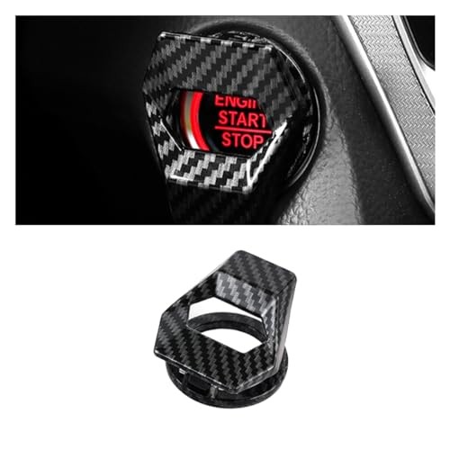 Car Engine Start/Stop Button Cover, Zinc Alloy Car Push Button Carbon Fiber
