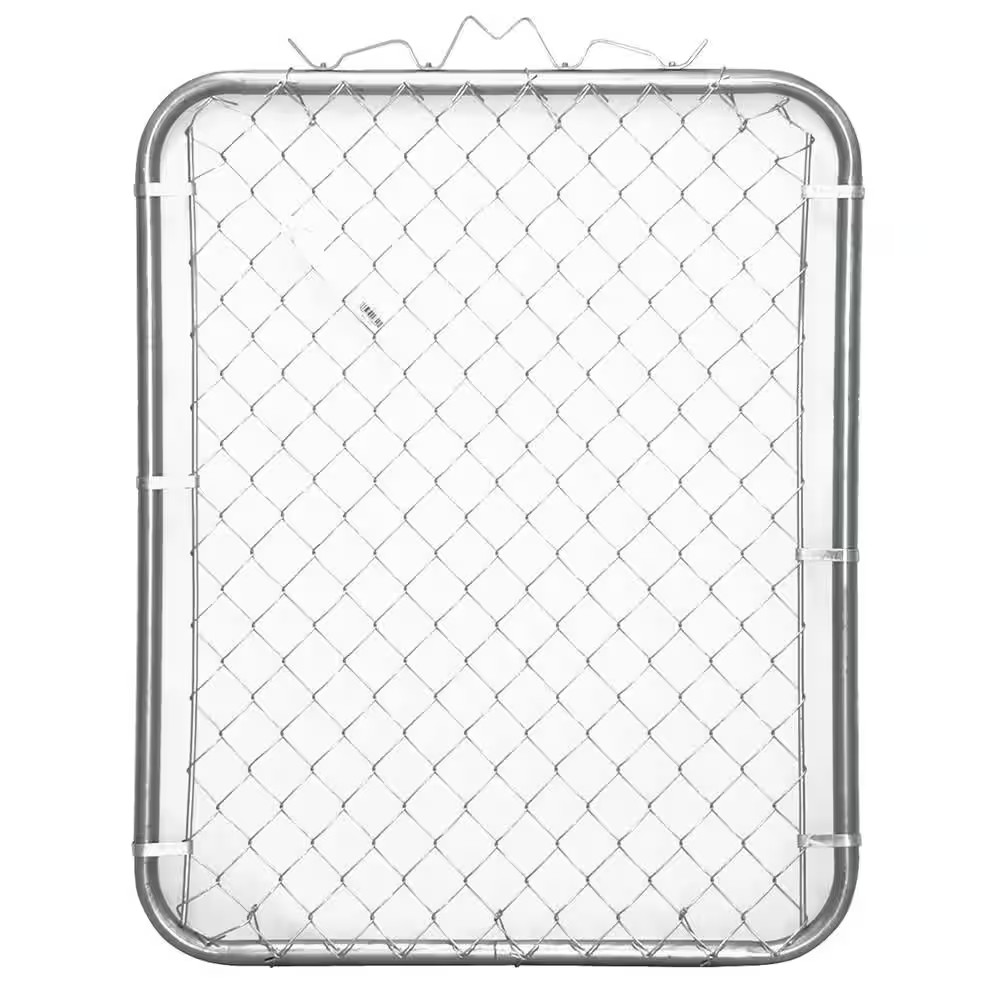 Chain Link Fence 3-1/2 Ft. W X 4 Ft. H Galvanized Steel Walk Fence Gate