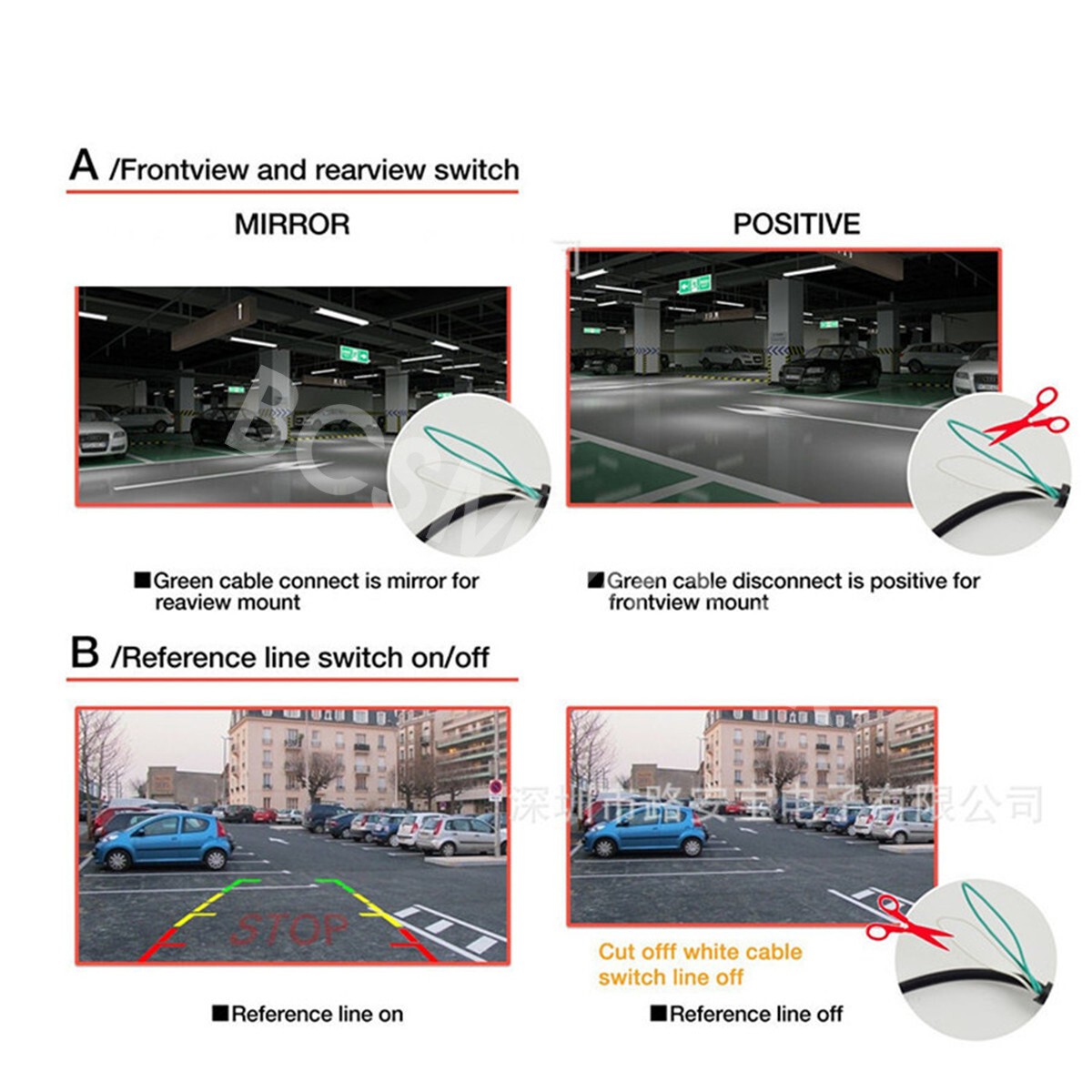 Car HD Backup Camera Reverse Parking Cam Left Right Rear Front View 360 Degree