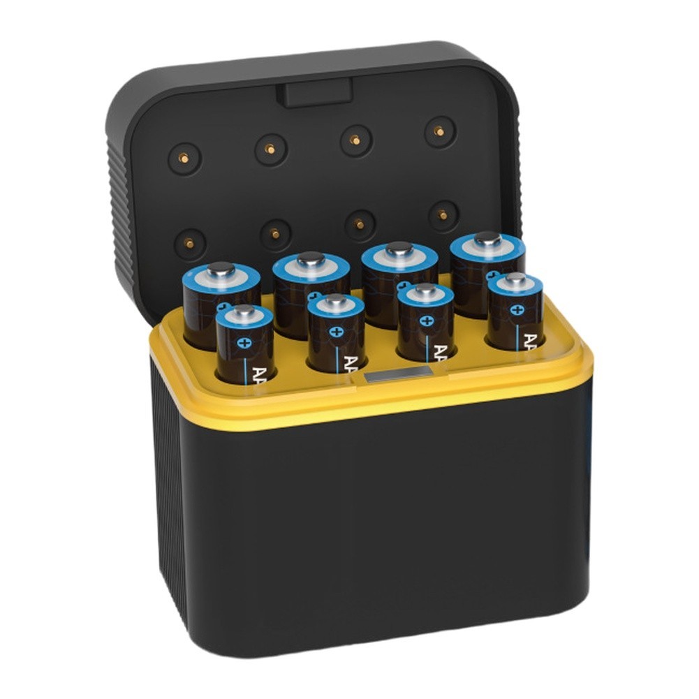 Eight Slot Lithium Battery Charger Box with LED Indicator and Type C for port