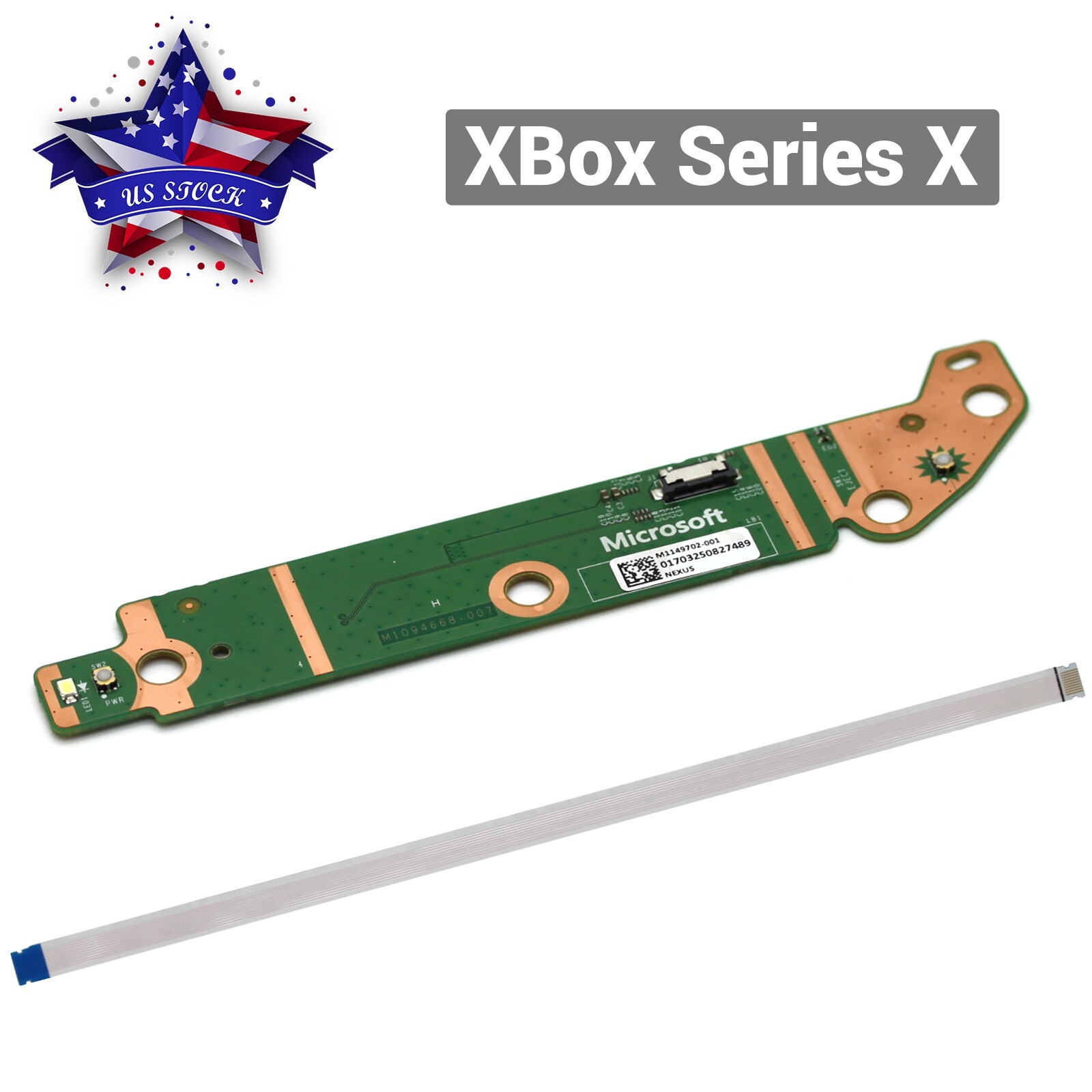 For Xbox Series X Power Eject Button +LED Board Flex Cable Ribbon Replacement
