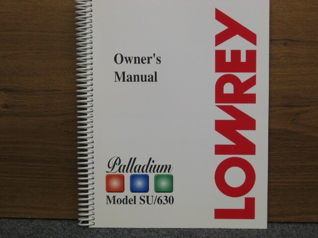 Lowrey Palladium SU-630 Owners Manual
