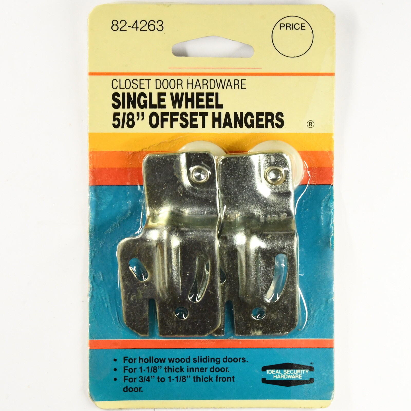 Closet Door Single Wheel 5/8 in Offset Hangers Pair NOS