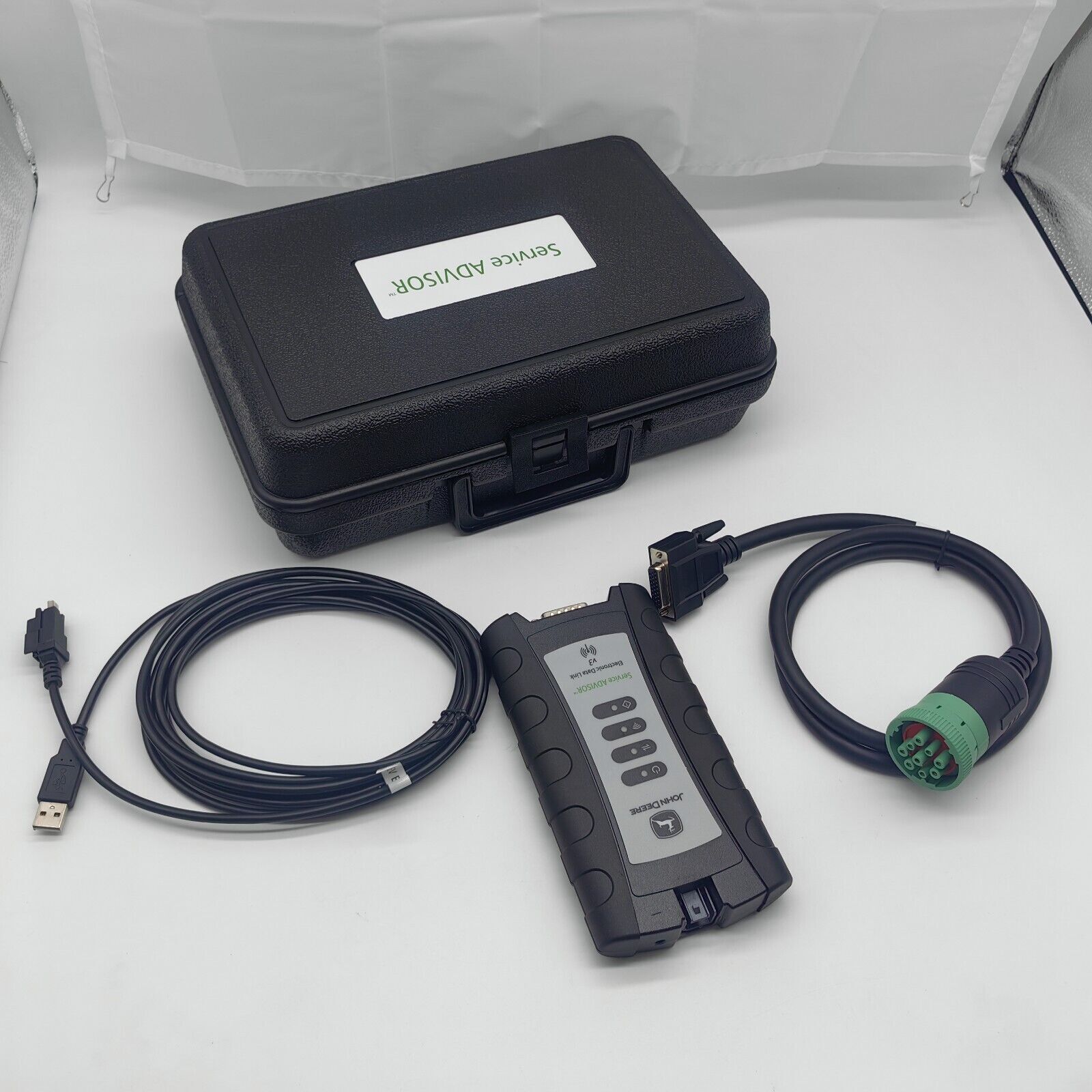 For John Deere EDL V3 DIAGNOSTIC TOOL INTERFACE AND CABLE KIT WITH V5.3 AG/CF