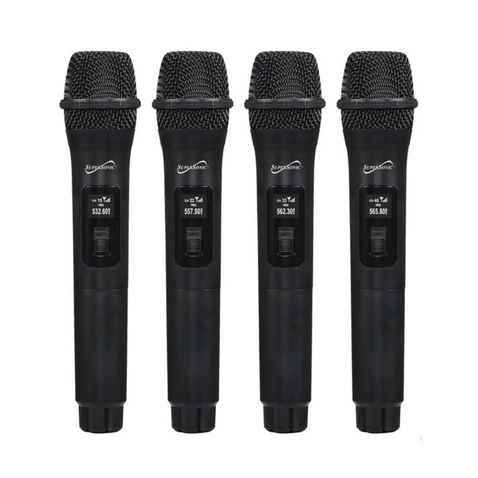 Supersonic 4 Channel 2.4G Wireless Microphone System with Transmitter and Mics