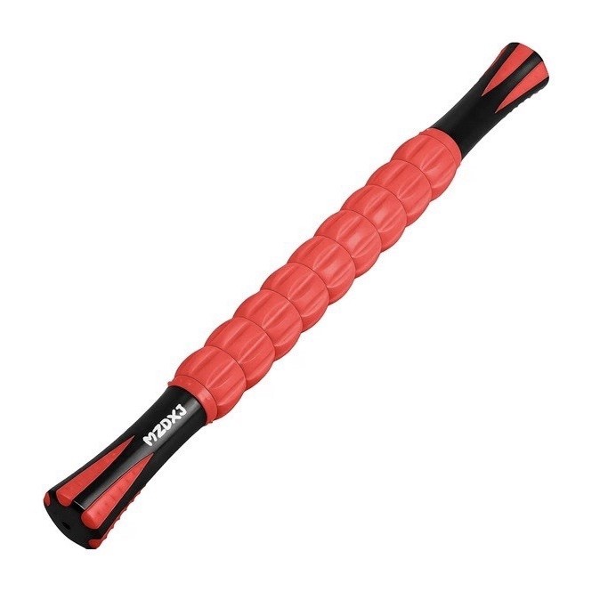 MZDXJ 18 in Muscle Roller Stick Anti-Grip Handles for Back/Legs Red/Black