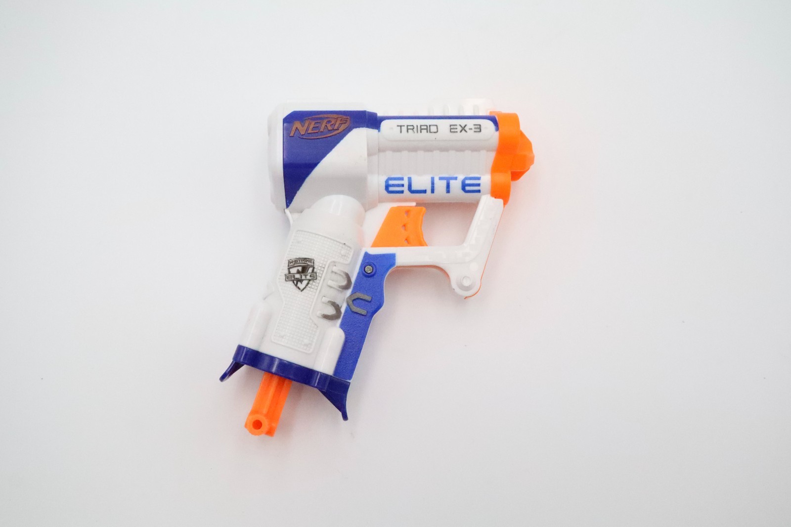Nerf N-Strike Elite Triad EX-3 Blaster White Blue Orange Dart Gun Loose Toy