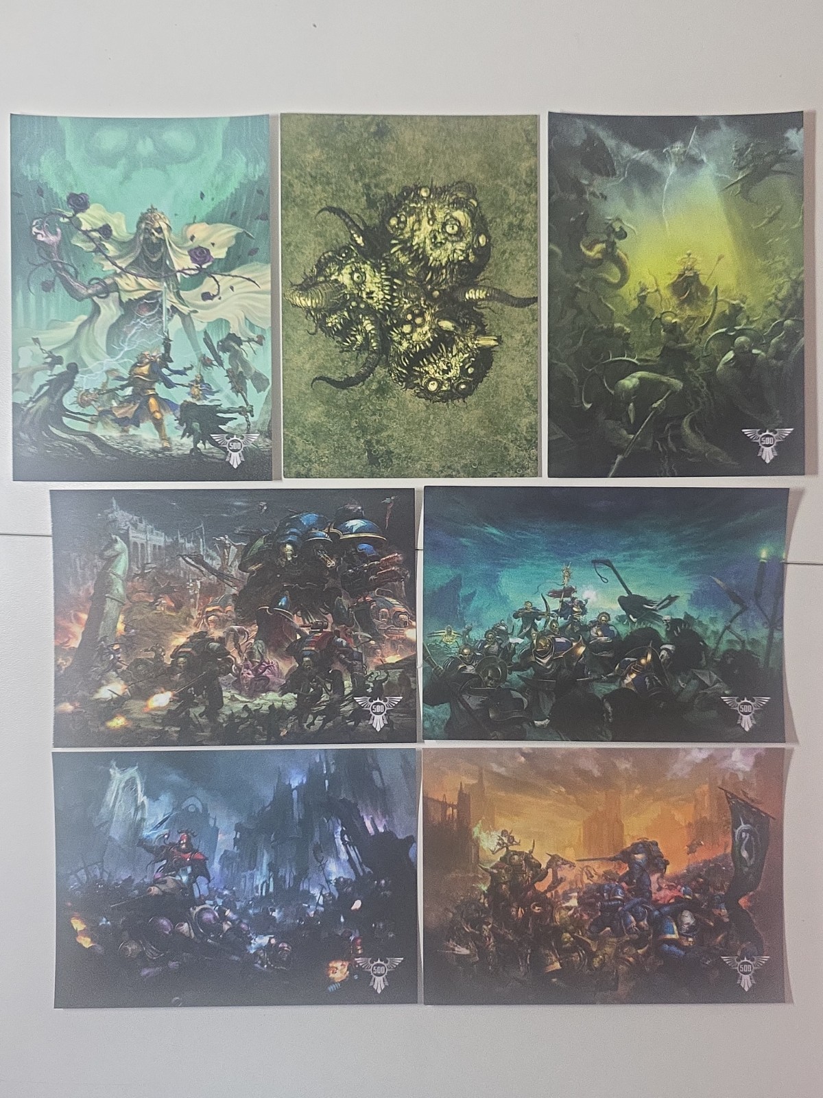 Lot Of 7 Warhammer 40k Art Prints - Limited Edition - Skitarii vs Genestealer