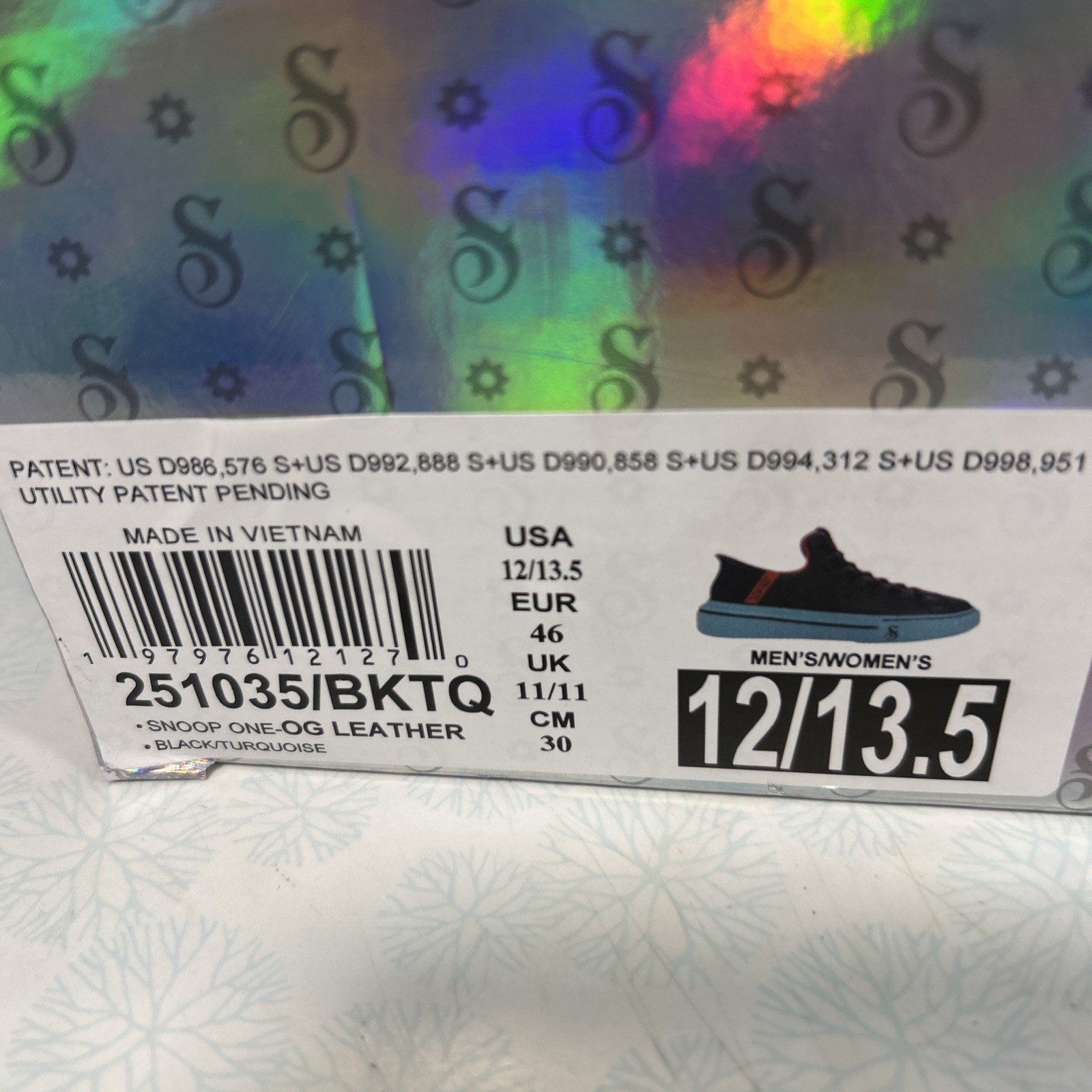 Snoop Dogg One-OG 251035 Men’s 12 Women 13.5 BNIB Black/Turquoise Free Shipping