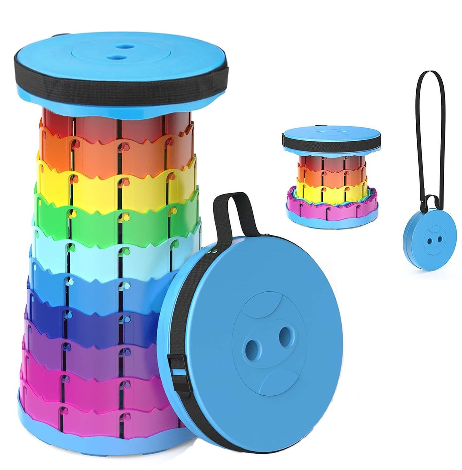 Upgraded Collapsible Stool, Lightweight & Sturdy,Max 400lbs Portable Retracta...
