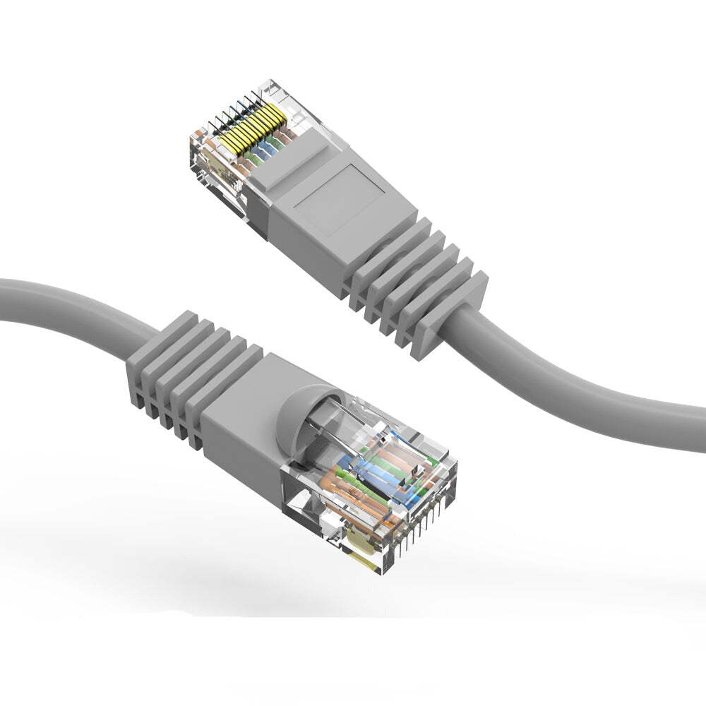 12Ft CAT5E UTP Ethernet Network Booted Cable Gray