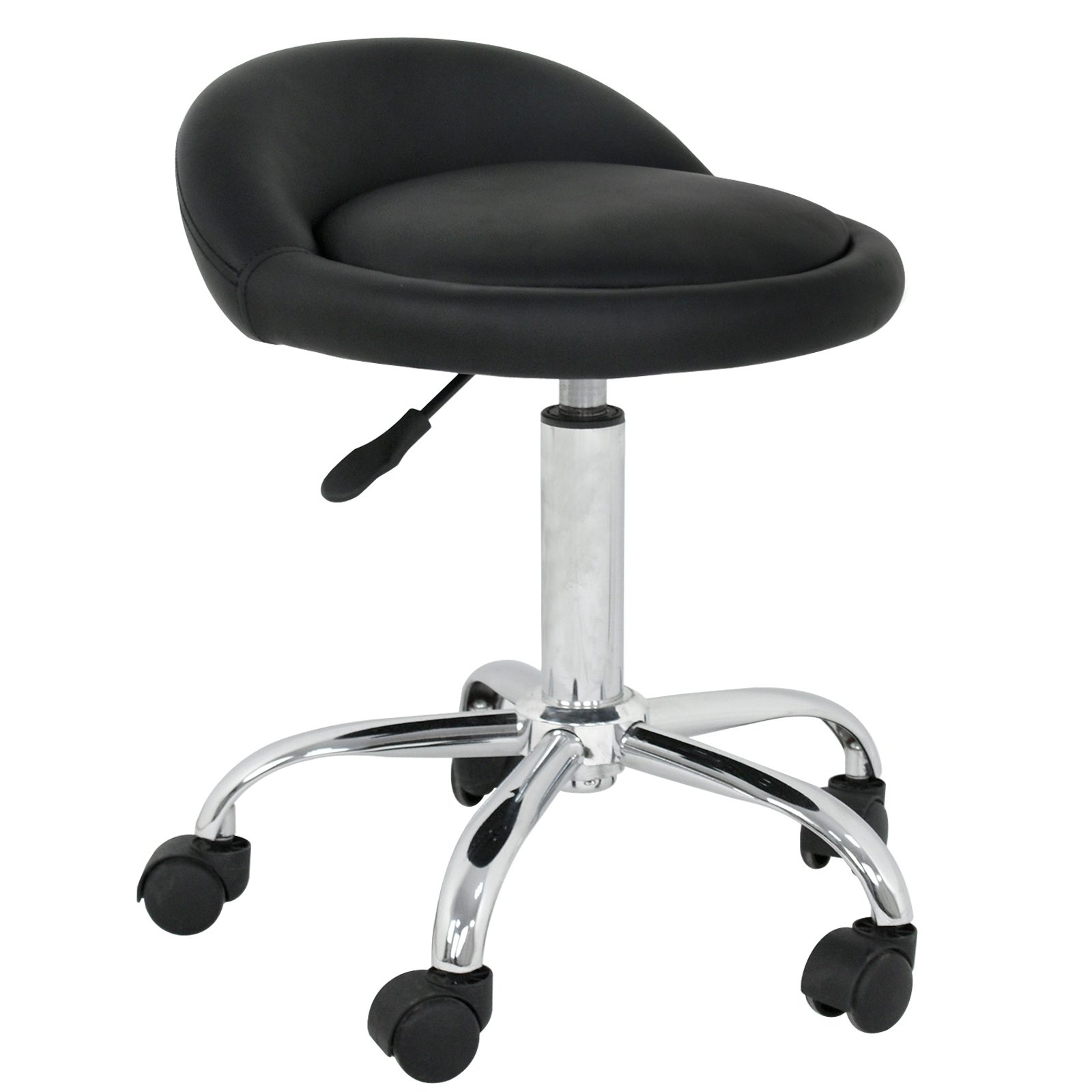 Hydraulic Adjustable Set of 4 Rolling Massage Salon Spa Stools Open Back Chairs