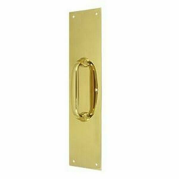 SOLID BRASS  PULL  PLATE  3 1/2" X 15" NOS POLISHED BRASS on SOLID BRASS