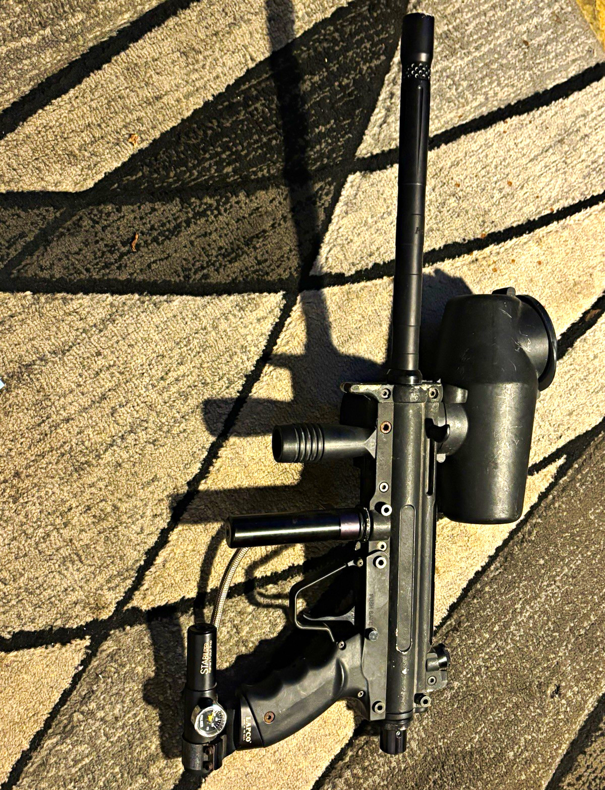 Lapco Pro/Carbine Mechanical Paintball Marker Black w/ Hopper, Stabilizer
