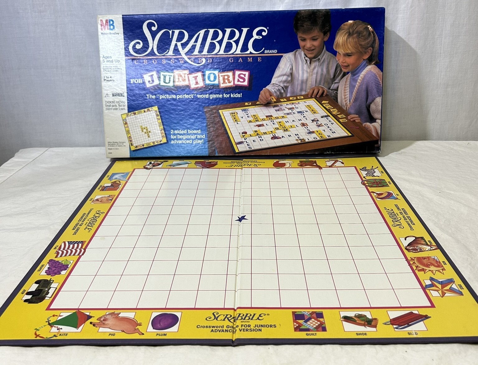 Vintage Milton Bradley Scrabble Jr. 1989 Complete