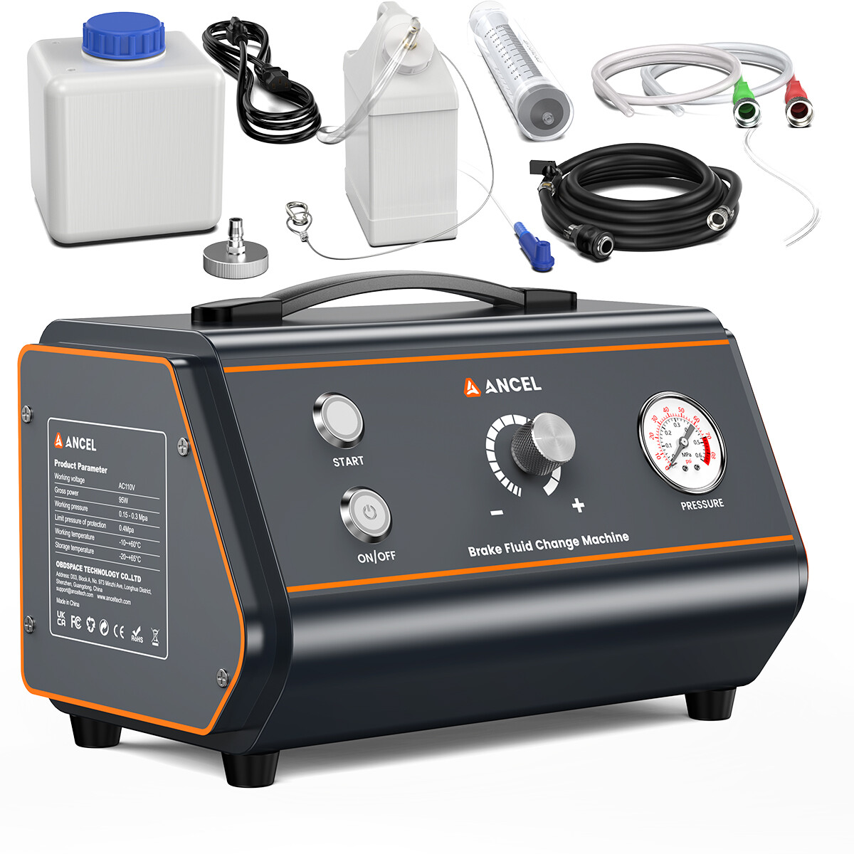 ANCEL BR1000 Brake Fluid Bleeder Machine Kit Vacuum Pressure Bleeder Exchange