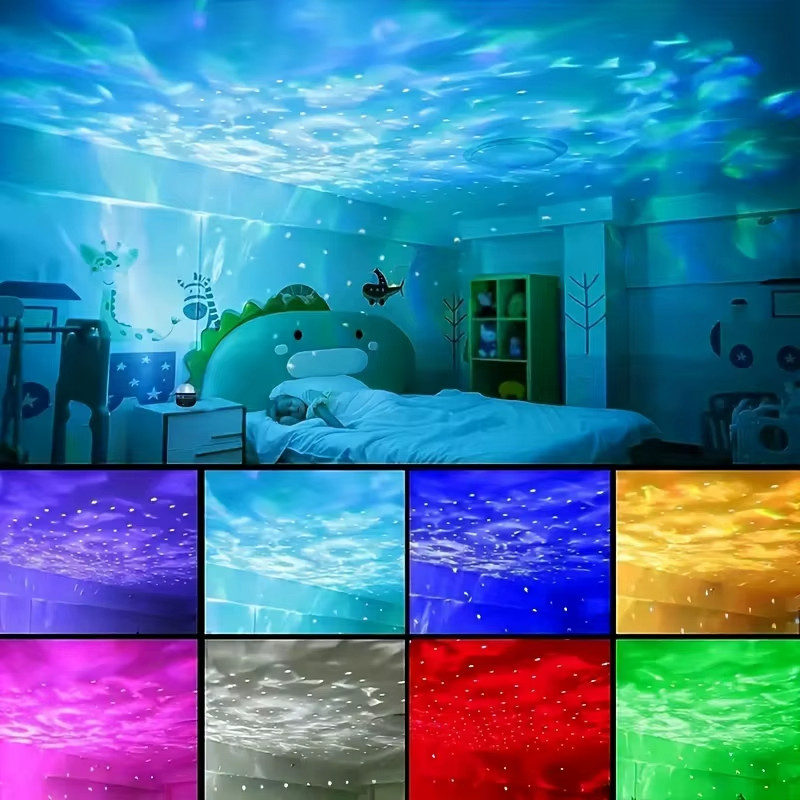 RGB Galaxy Star Projector Ocean Wave Lamp USB Remote