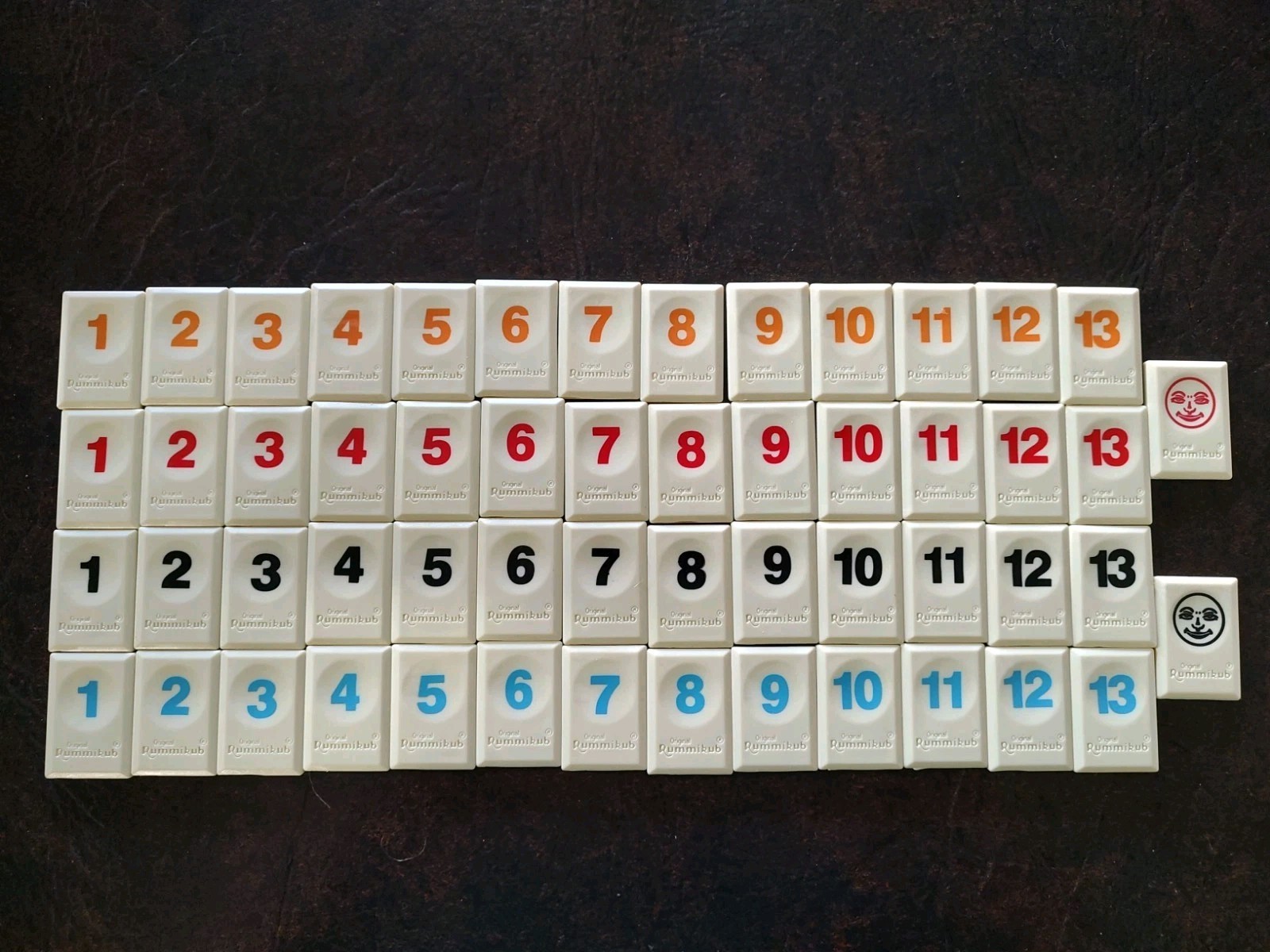 Rummikub Tiles Individual Engraved Back Off White Replacement Game Pieces 1-13