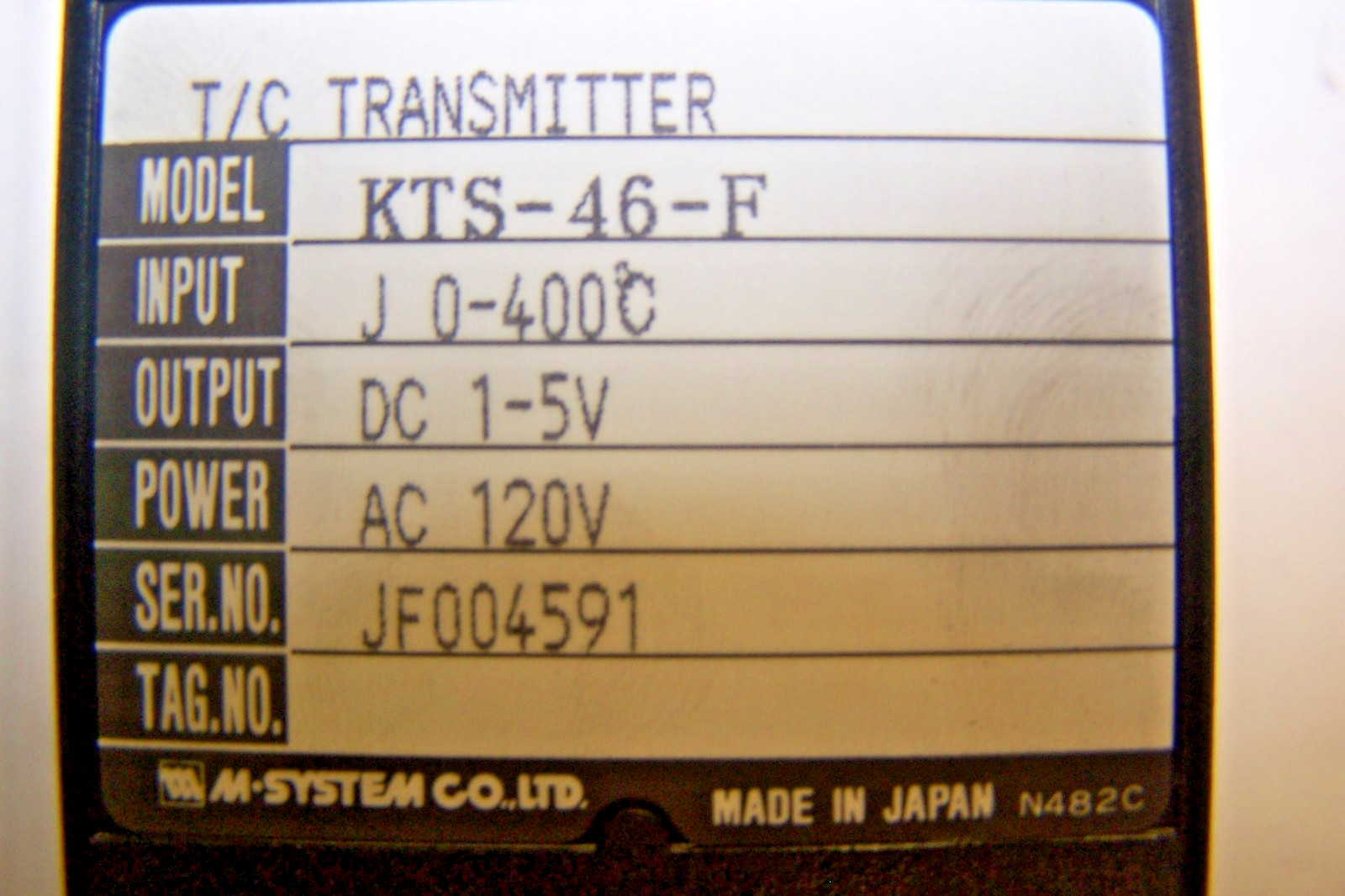 New M-System K-Unit TC Transmitter With Base KTS-46-F