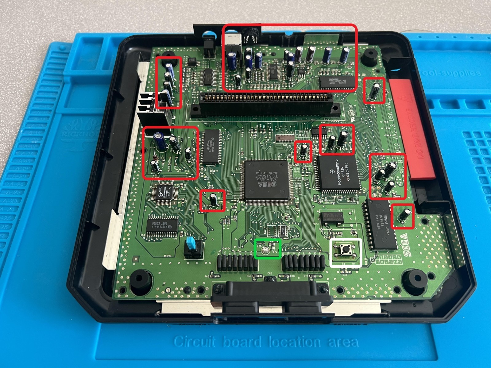 SEGA Genesis Mega Drive Model 2 Full Recap LED Service
