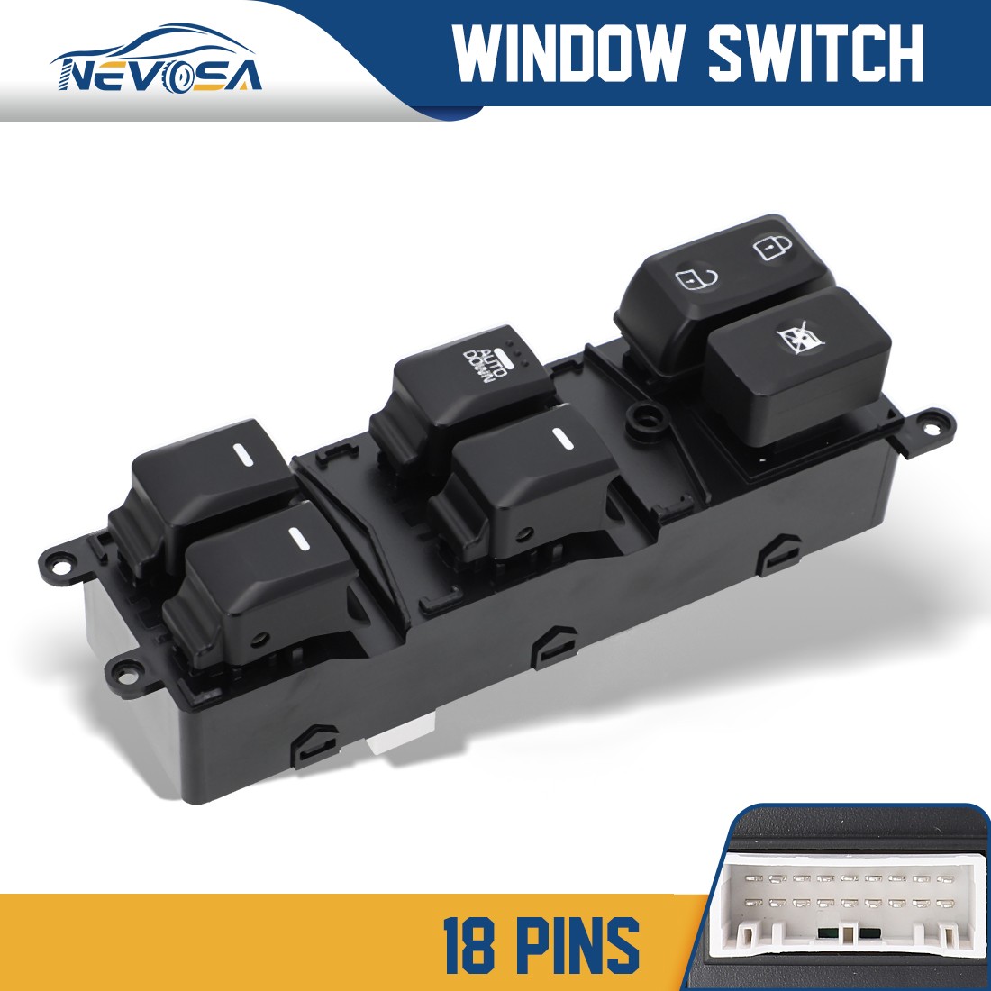 Master Power Window Control Switch For 2014-2018 Kia Forte Autodown 93570-A7000