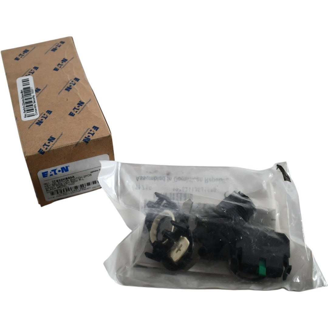 NEW Eaton Cutler-Hammer E22KB53A 2 POS Key Switch Maintained 1NO Black Bezel
