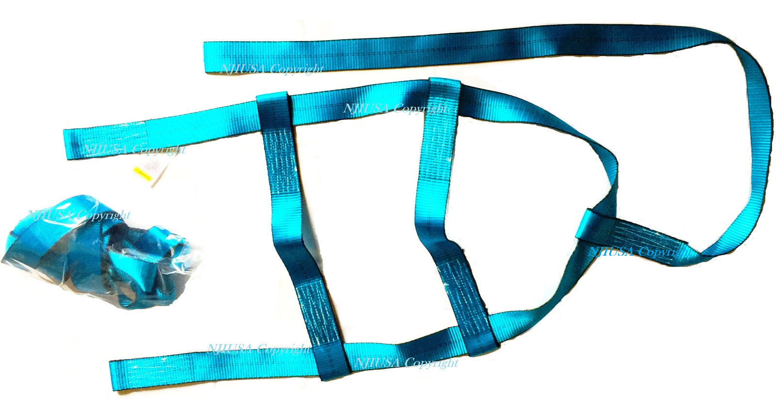 2x DEMCO KAR KADDY Basket Straps Tow Dolly Wheel Net LOOP END Dual Edge BLUE SET