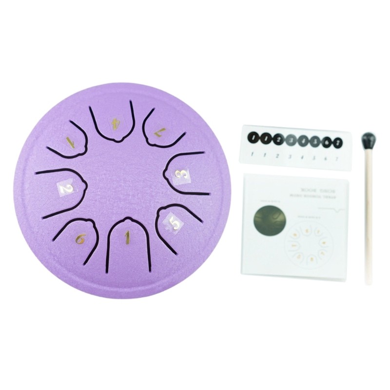 4.5Inch 11.5cm Steel Tongue Drum 8 Notes C Major Tuned Percussion Instruments