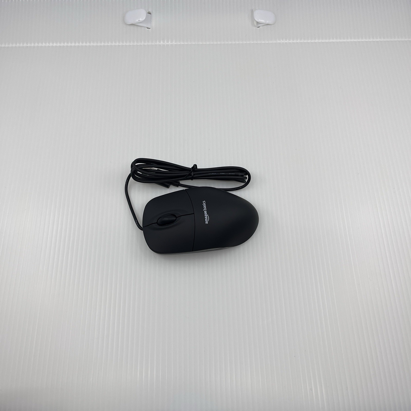 Amazon Basics USB Wired Optical Mouse – 3-Button Scroll, Black, Plug & Play—NEW