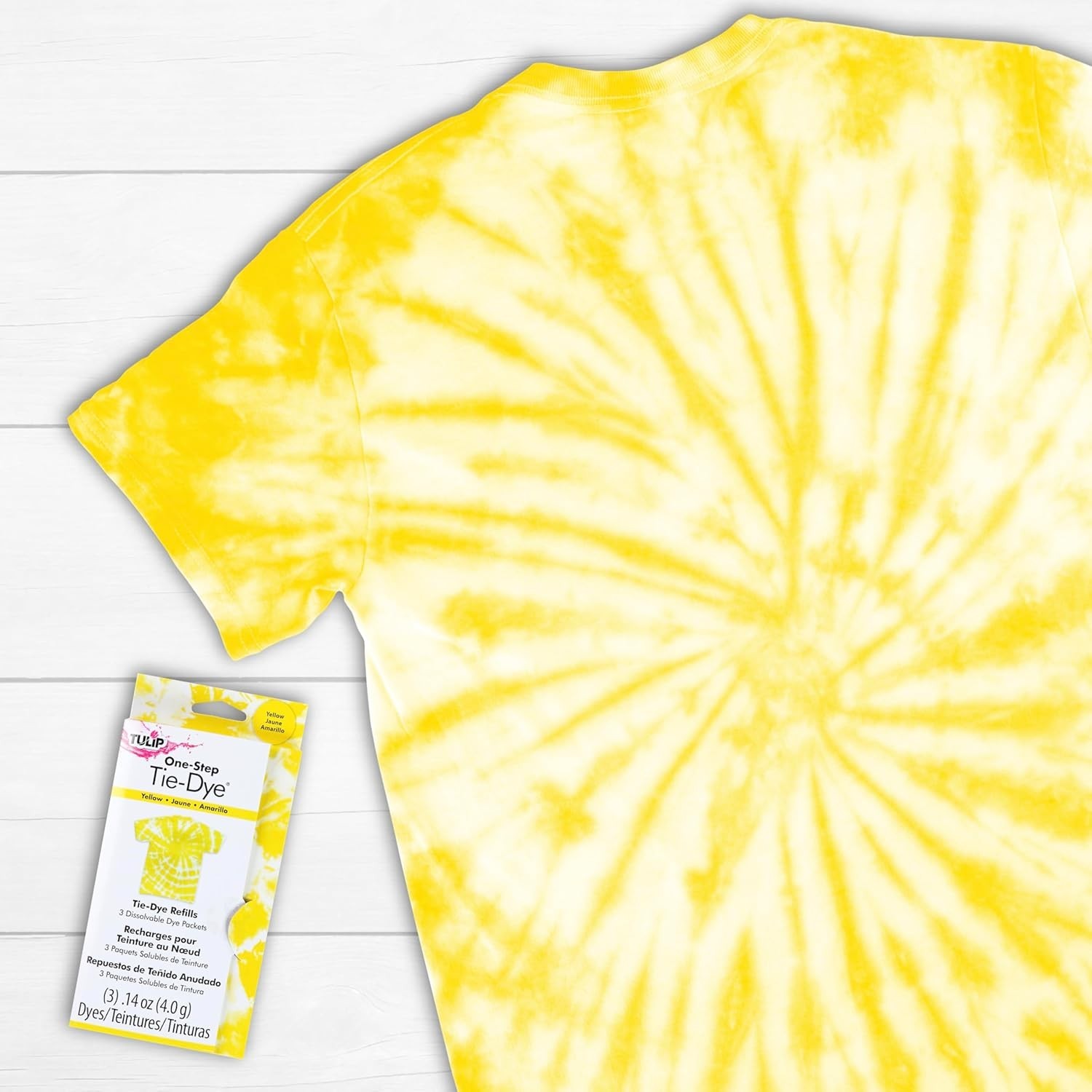 Yellow Fabric Dye Refill Pack - Quick Dissolve for Effortless Tie-Dye Fun
