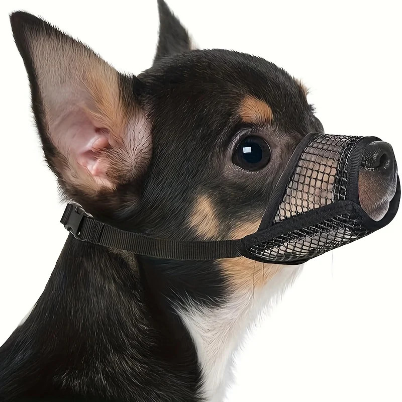 Short Snout Mesh Muzzle for Brachycephalic Dogs Anti-Biting Breathable Mask