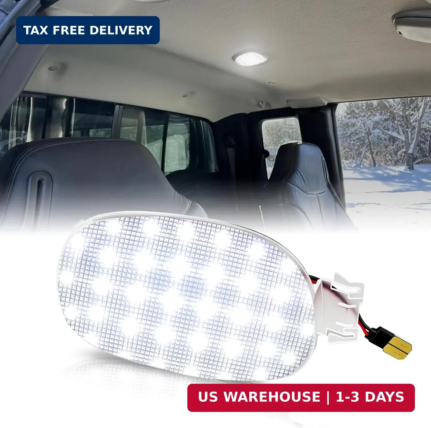 LED Interior Roof Dome Light for Dodge Ram 1500 White Overhead Reading Lamp with