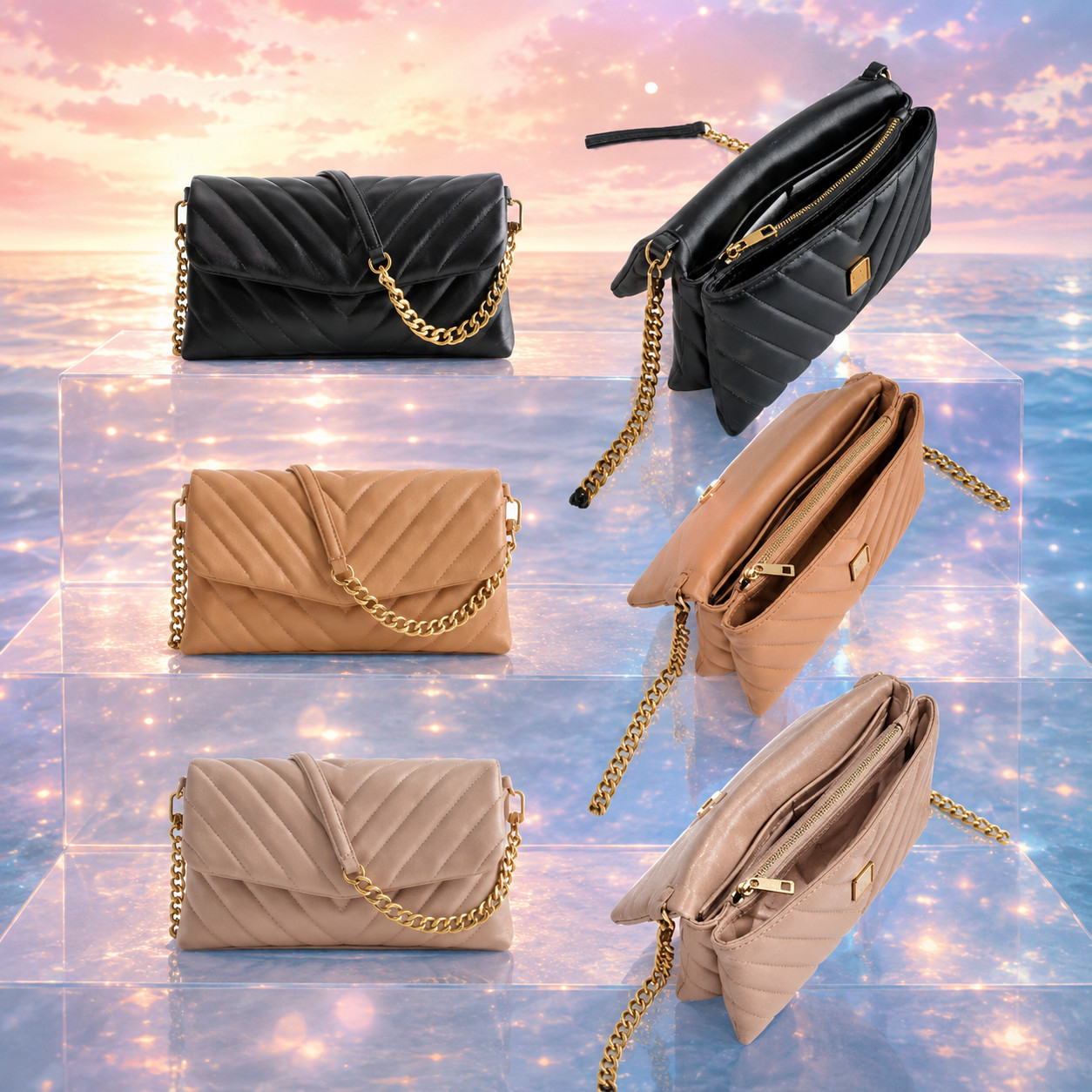 New Free Shipping Quince Italian Leather Quilted Wallet Crossbody ALL COLORS