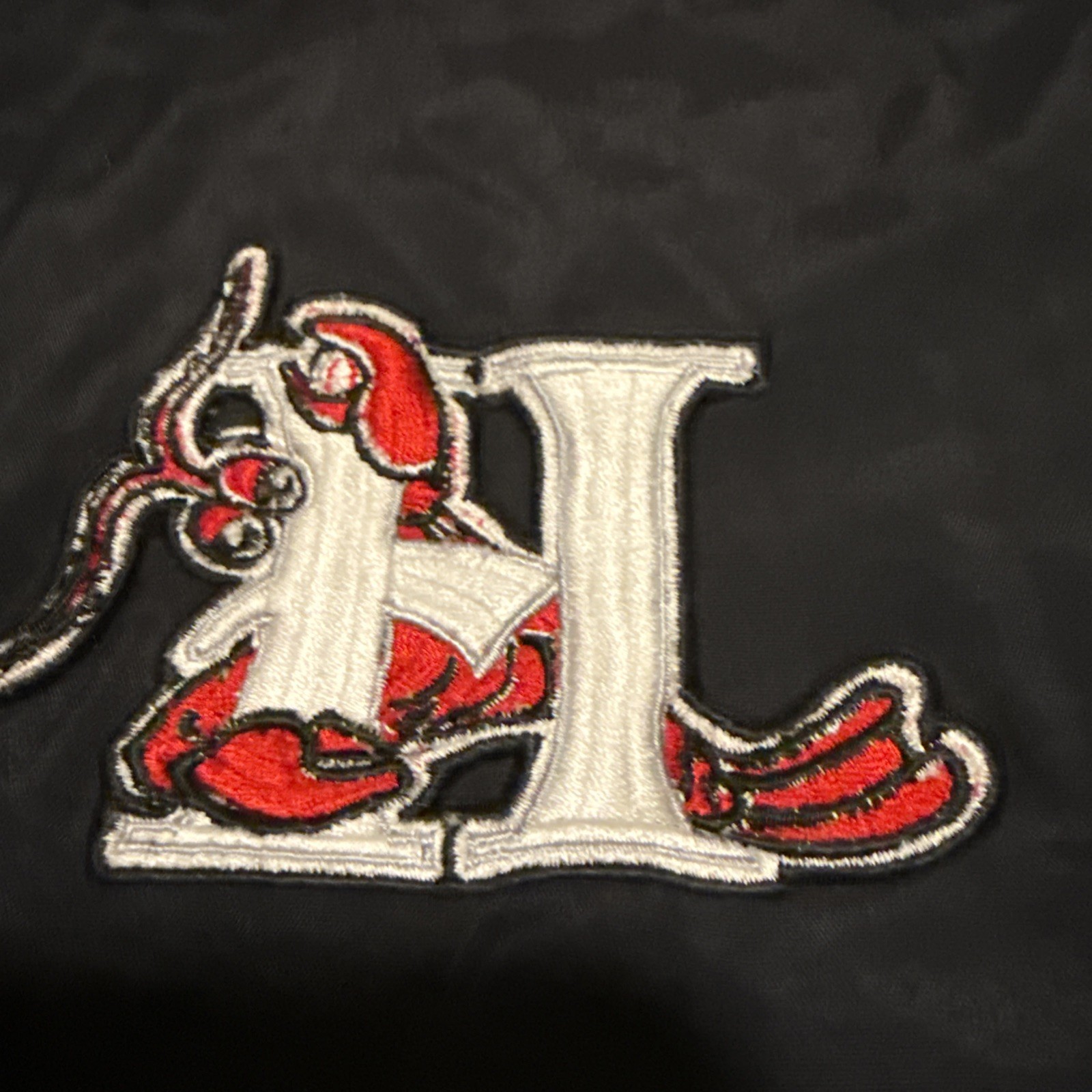 Hickory Crawdads bomber Quilted Insulated Team Vintage Snap Front Jacket Size L