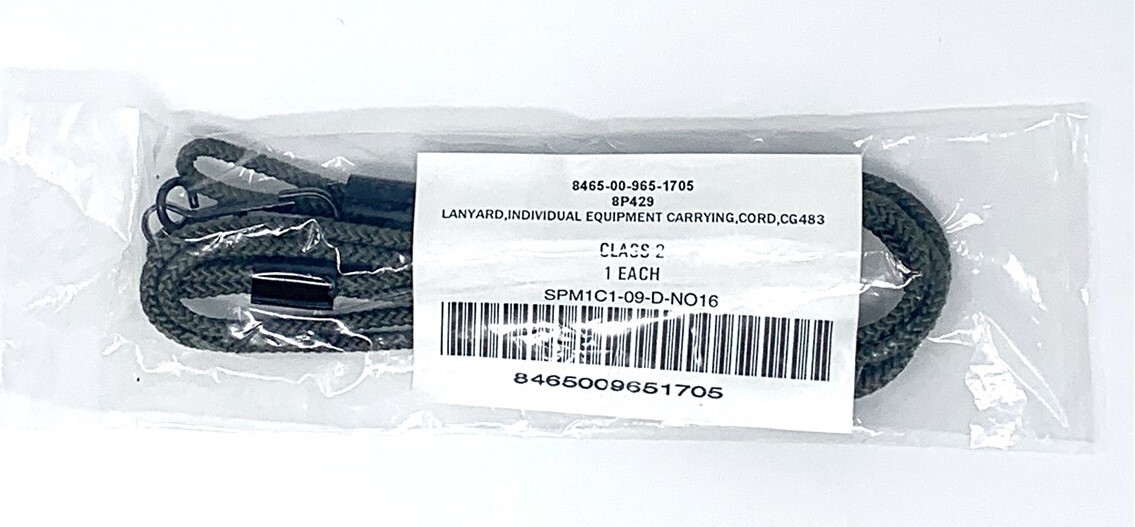 34" Pistol Lanyard 8465-00-965-1705 Green Nylon NEW IN PACKAGE