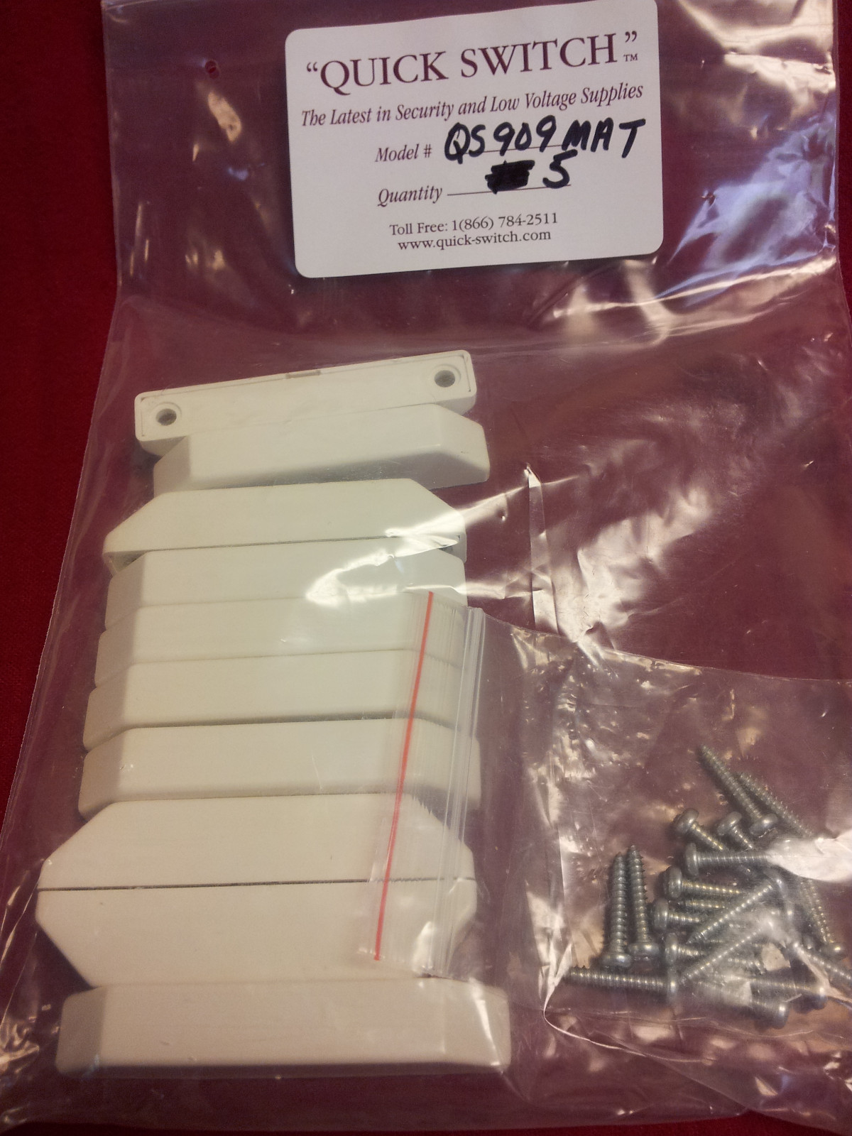 5 Long off white Home Alarm Magnetic Reed Switch Contacts Closed loop W/ Magnet