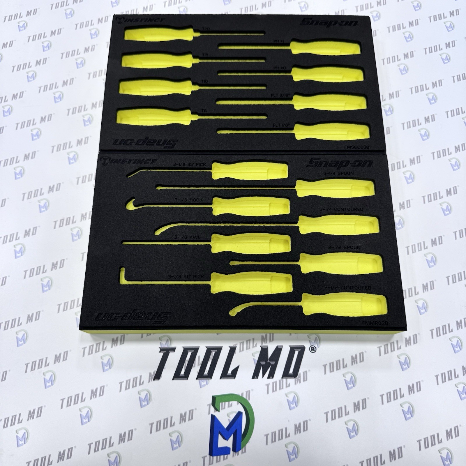Snap-on Tools HI VIZ FOAM ORGANIZER for Mini Picks/Seal Spoons/Screwdrivers/Torx