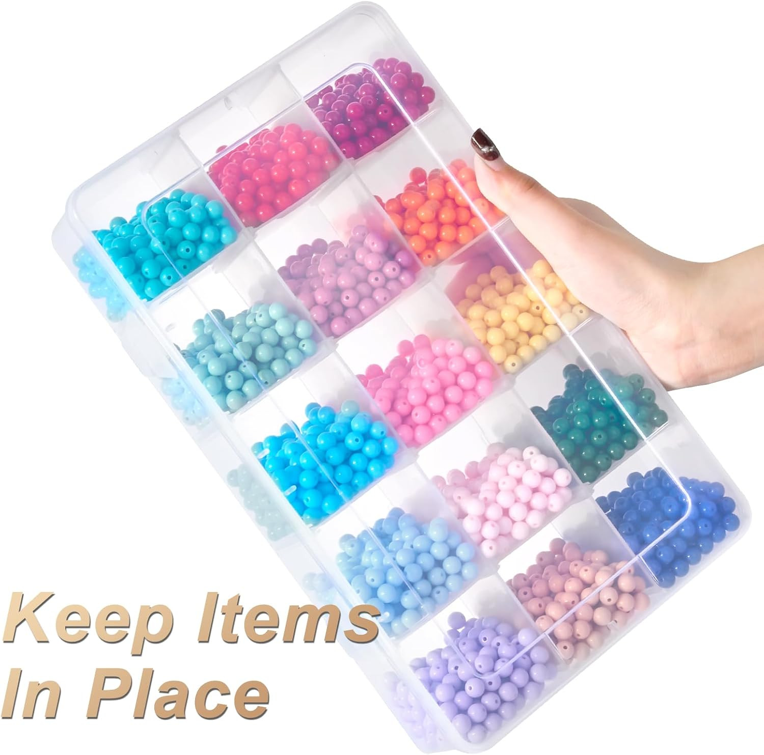 15 Grids Large Plastic Organizer Box with Adjustable Dividers | Small Tackle Box