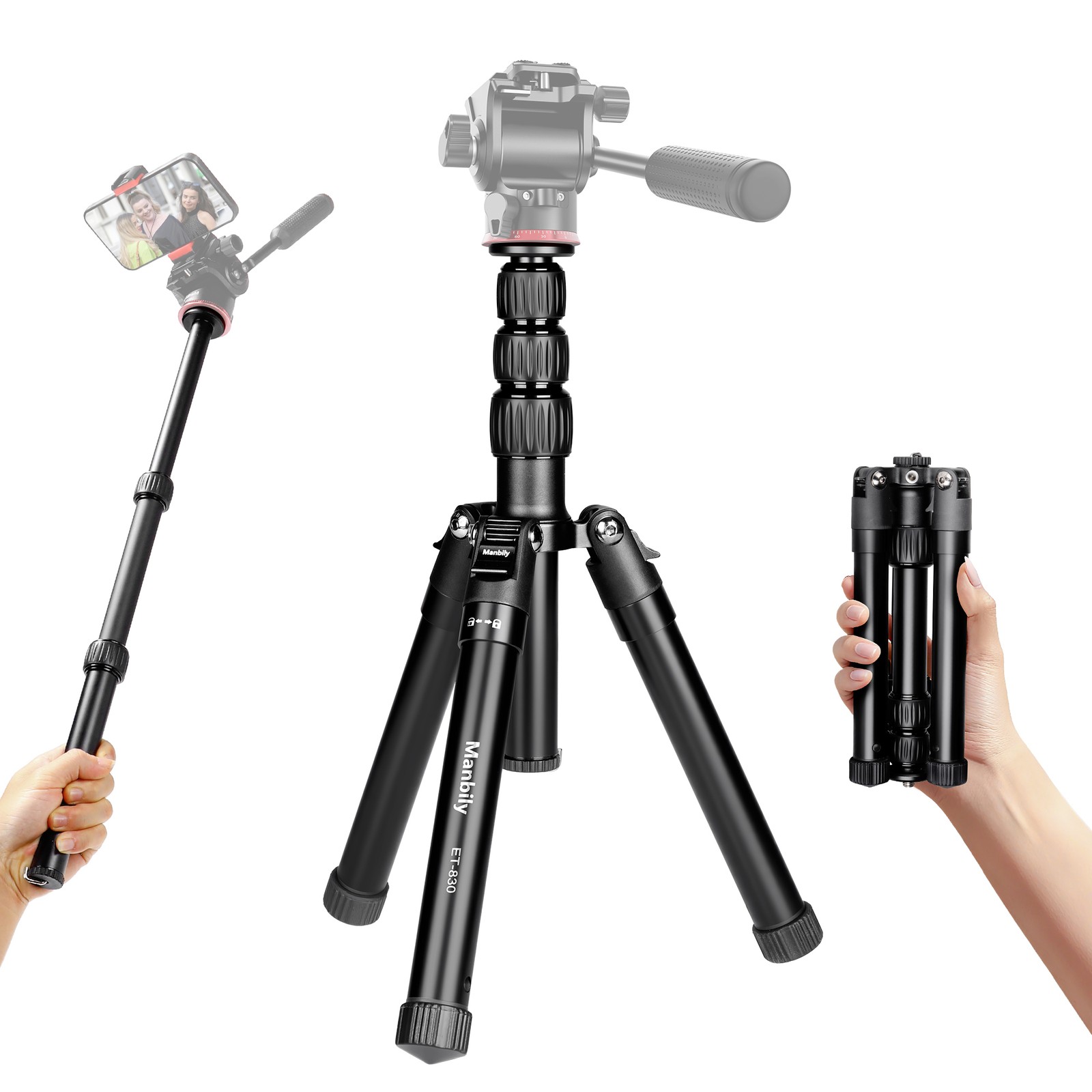 Manbily Tripod Aluminium Detachable Mini Camera Tripod, Max. Load 5kg Tripod US