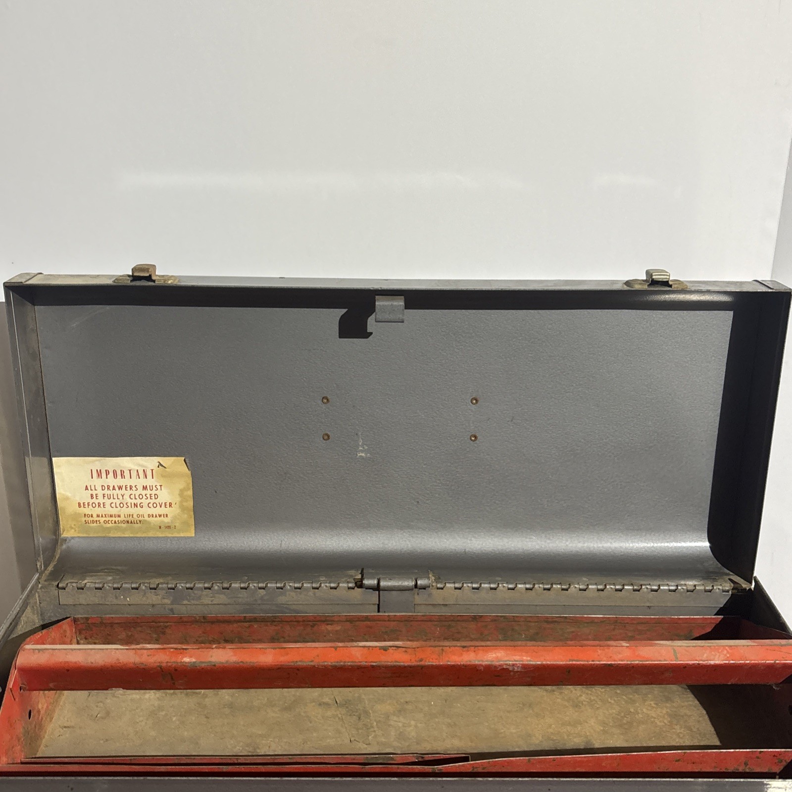 Craftsman 20" Portable Carrying Tool Chest Box Steel 2 Draw 65336 Vtg USA READ!