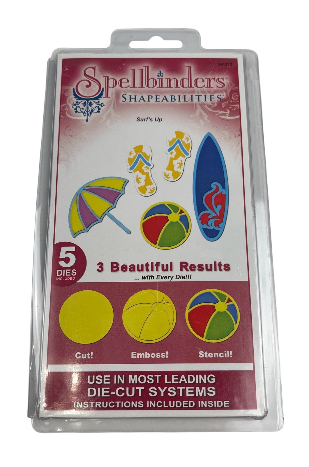Spellbinders Surfs Up Shapeabilities Cut Emboss Stencil Dies Beach Themed Surf