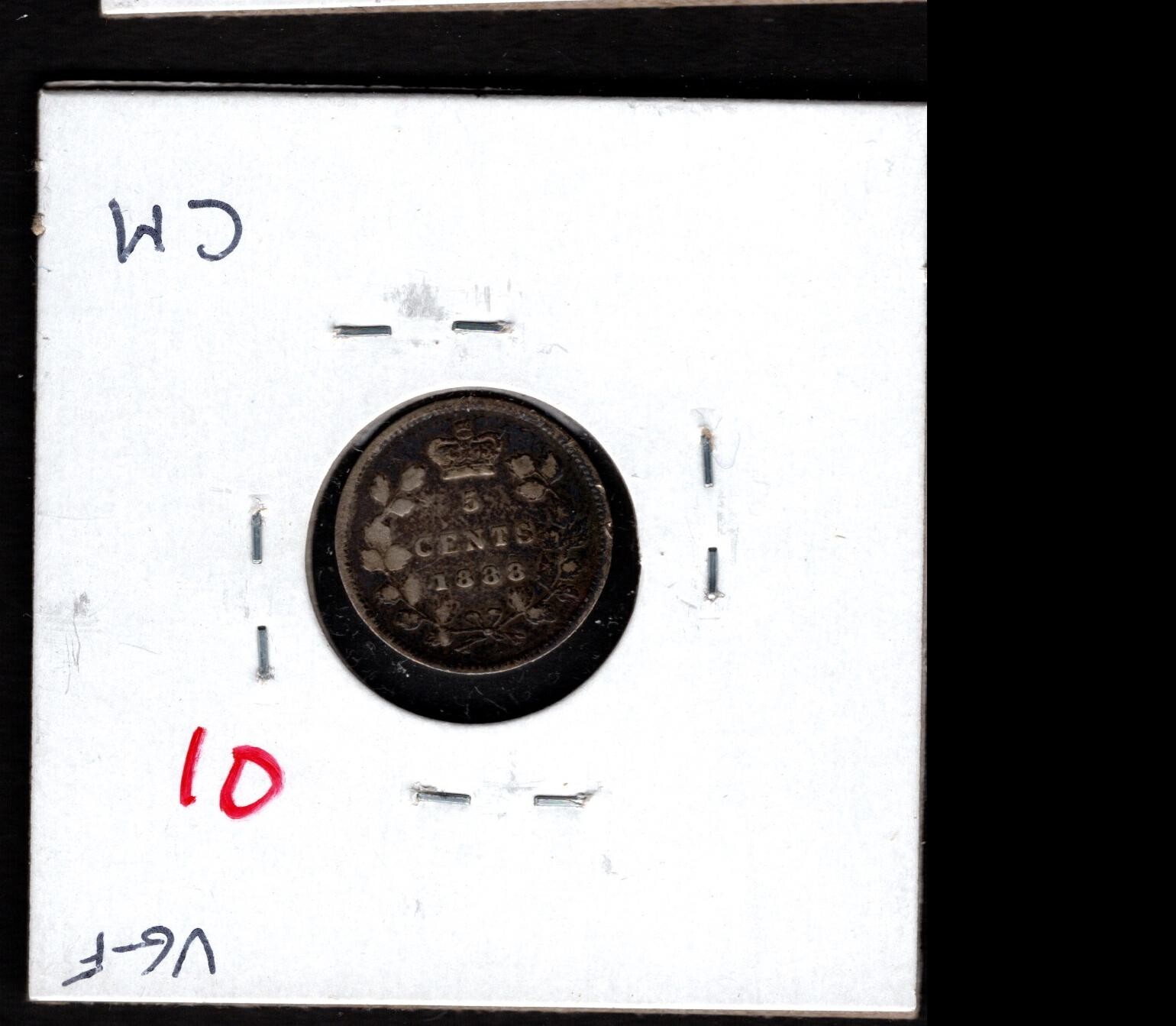 1888 Canada- Victoria Five Cents