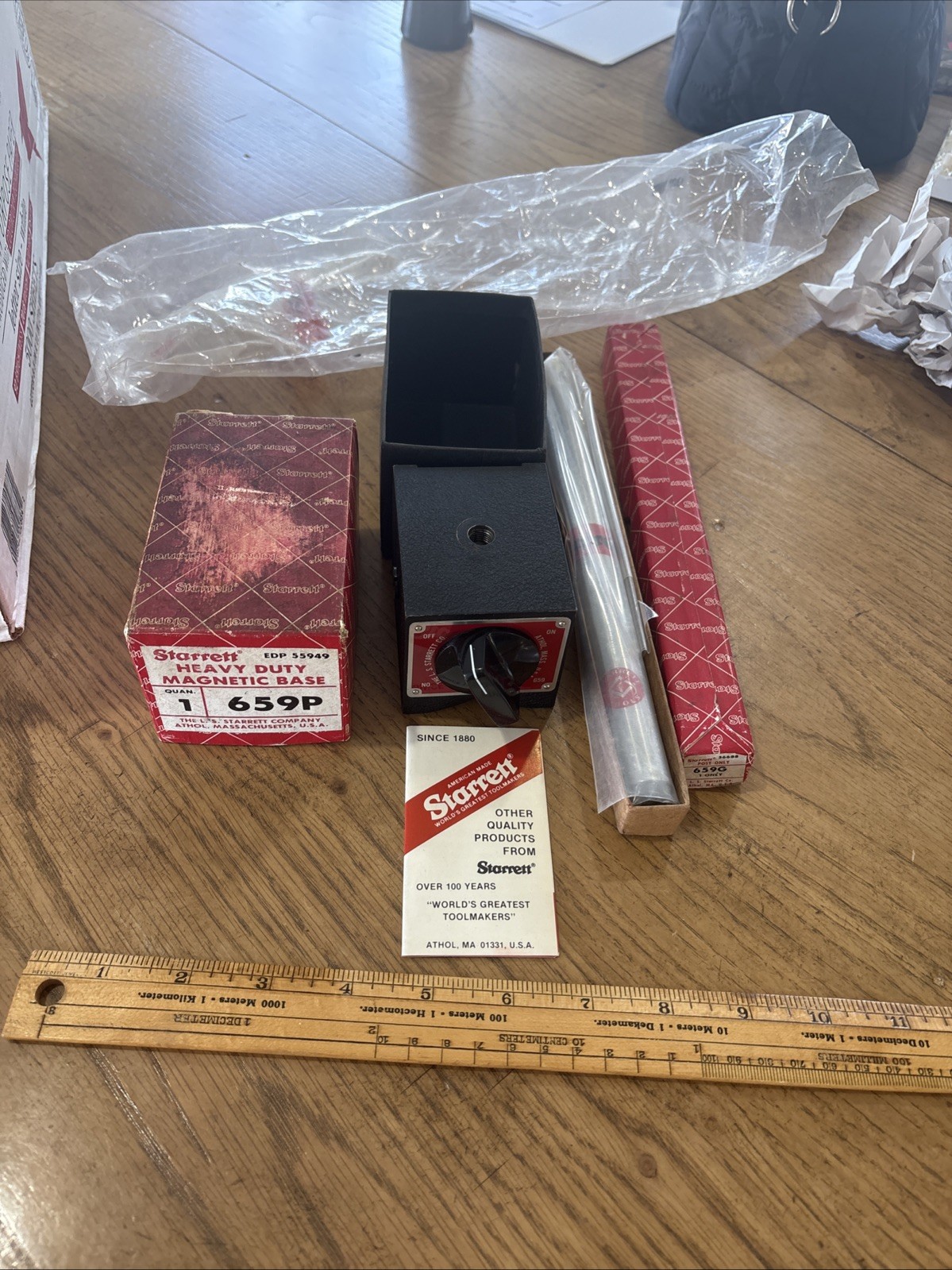 Starrett 659P Large Magnetic Base, + 659G Post