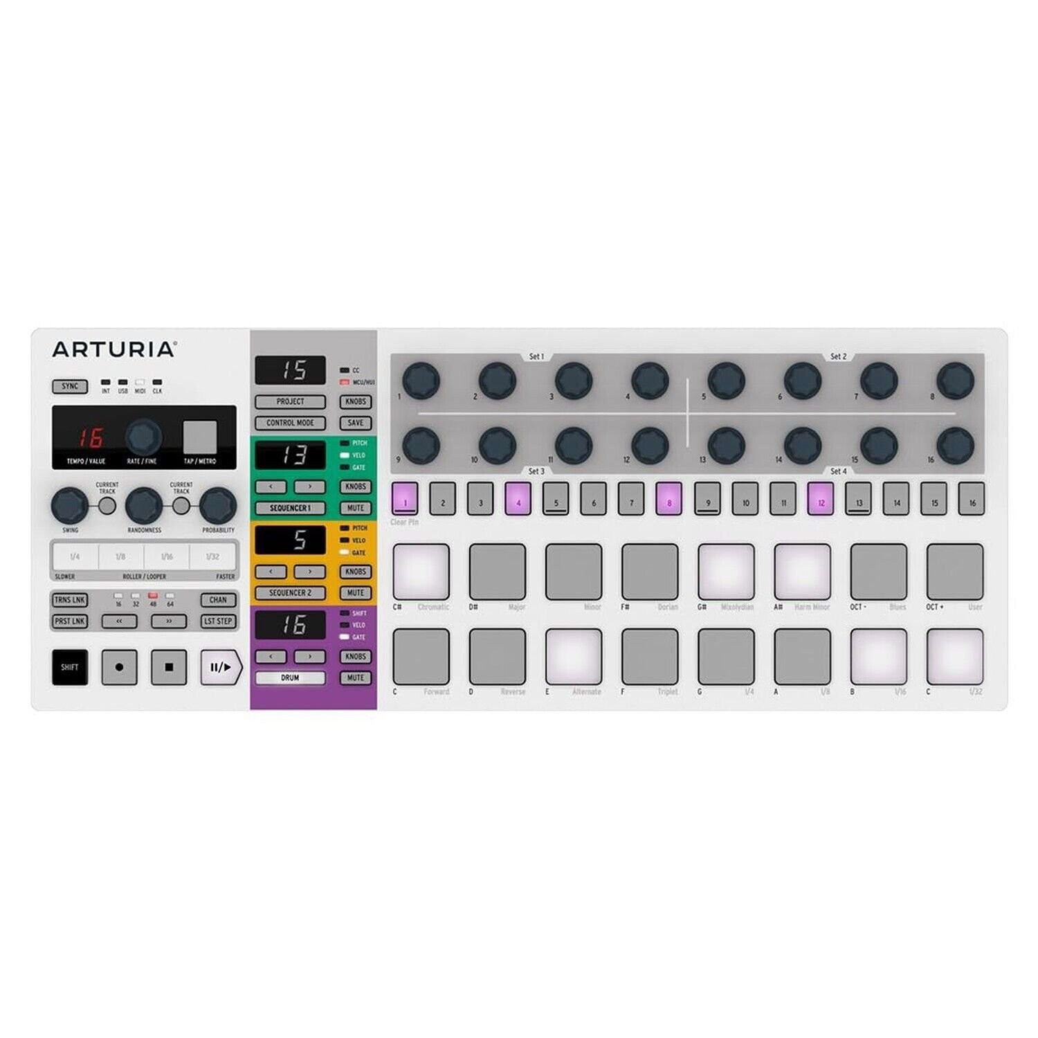 Arturia BeatStep Pro Controller and Sequencer - Aftertouch, Velocity Sensitiv...