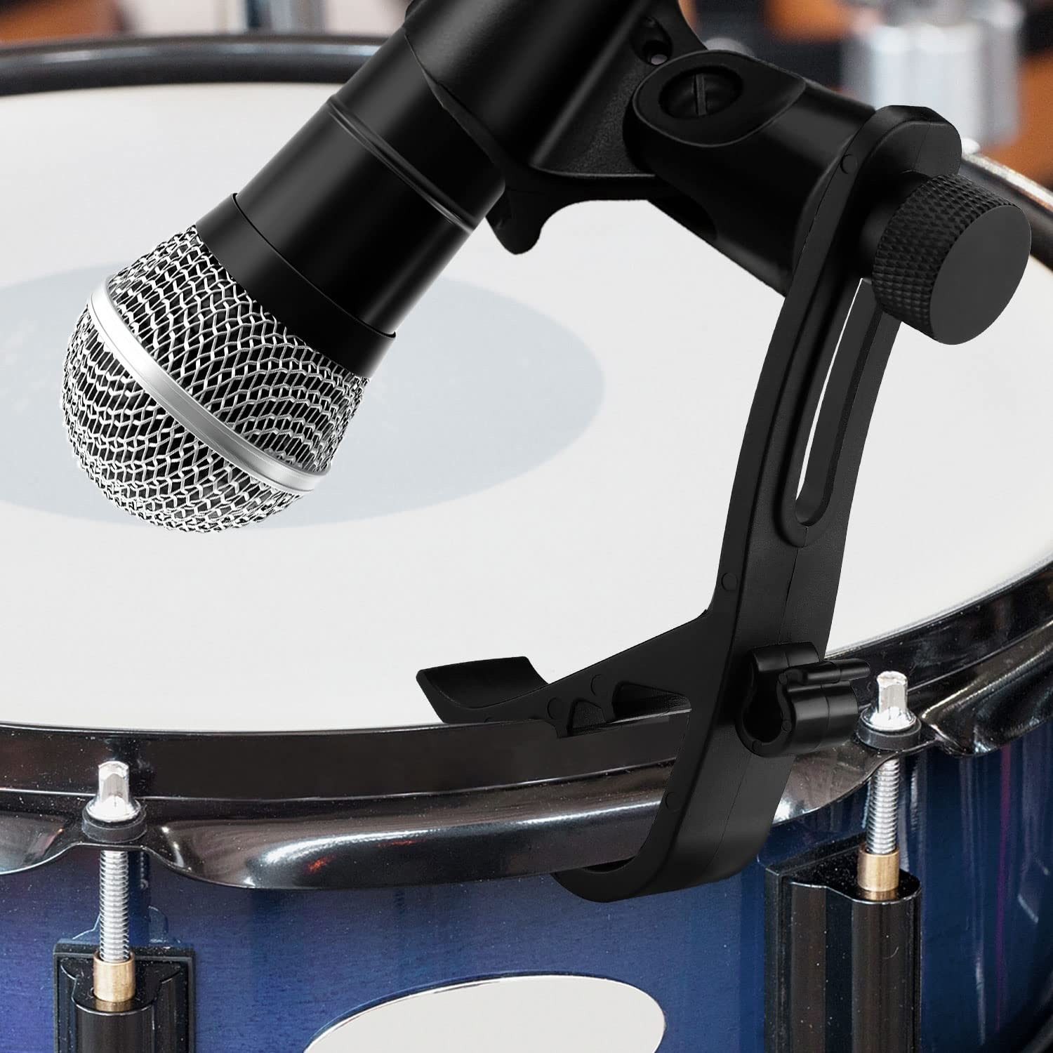 Facmogu 2PCS Drum Microphone Clip, Adjustable Mic Mount Clamp Holder Black