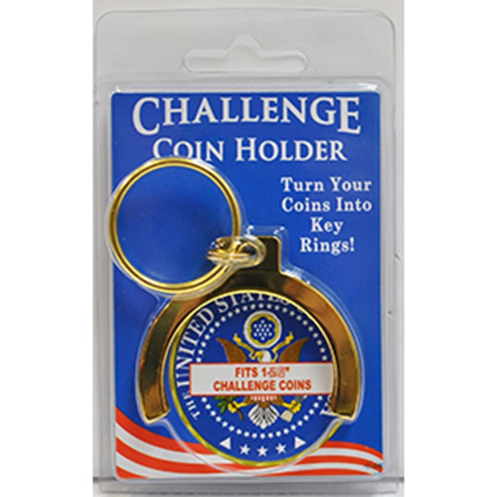 CH9512 Gold Challenge Coin Key Ring (1.625'')