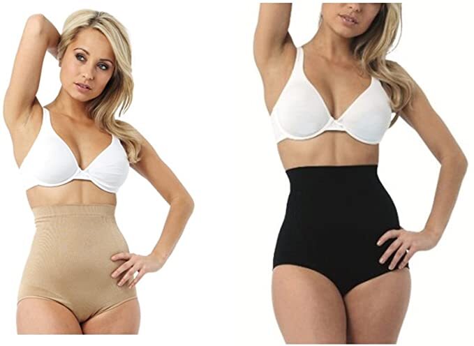 belvia shapewear comfortable slimming briefs sculpting support black size large